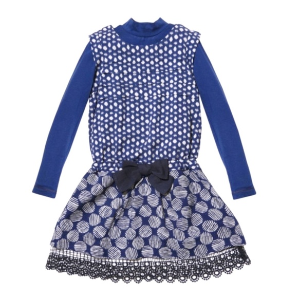 Catimini Multi Layer "Spirit Collection" Blue White Dress - Designed in France